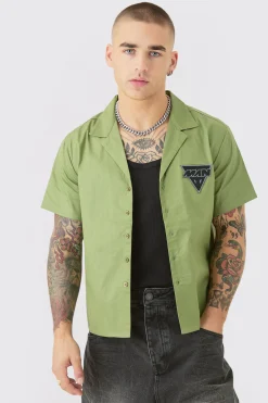 boohooMAN Boxy Short Sleeve Moto Poplin Shirt | UK| Shirts