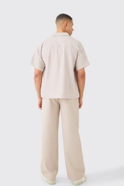 boohooMAN Boxy Soft Twill Cartoon Leaf Embroidered Shirt | UK| Shirts