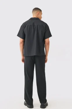 boohooMAN Boxy Soft Twill Cartoon Leaf Embroidered Shirt | UK| Shirts