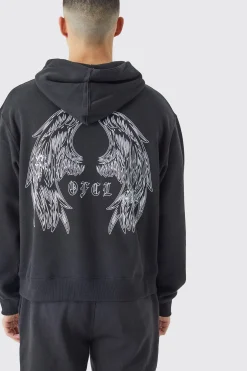 boohooMAN Boxy Split Hem Ofcl Back Graphic Hooded Tracksuit | UK| Tracksuits