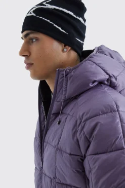boohooMAN Boxy Square Quilted Puffer With Hood | UK| Coats & Jackets
