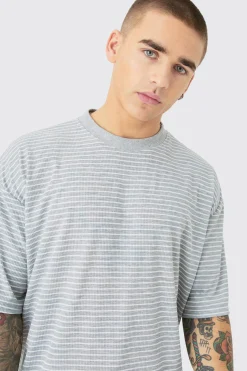Boxy Stripe Rib T-shirt | UK^boohooMAN Best