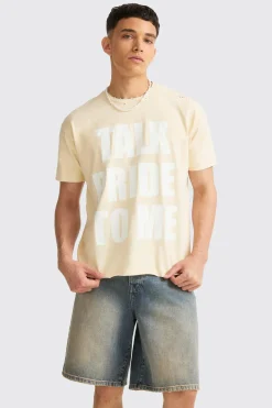 Boxy Talk Pride To Me Distressed T-shirt | UK^boohooMAN Best