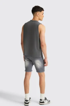 Boxy Talk Pride To Me Distressed Tank | UK^boohooMAN Clearance