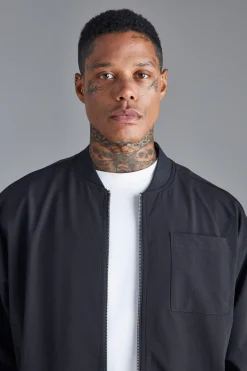 boohooMAN Boxy Technical Stretch Smart Bomber | UK| Coats & Jackets