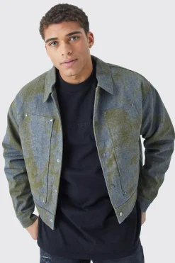 boohooMAN Boxy Tie Dye Twill Carpenter Jacket | UK| Coats & Jackets