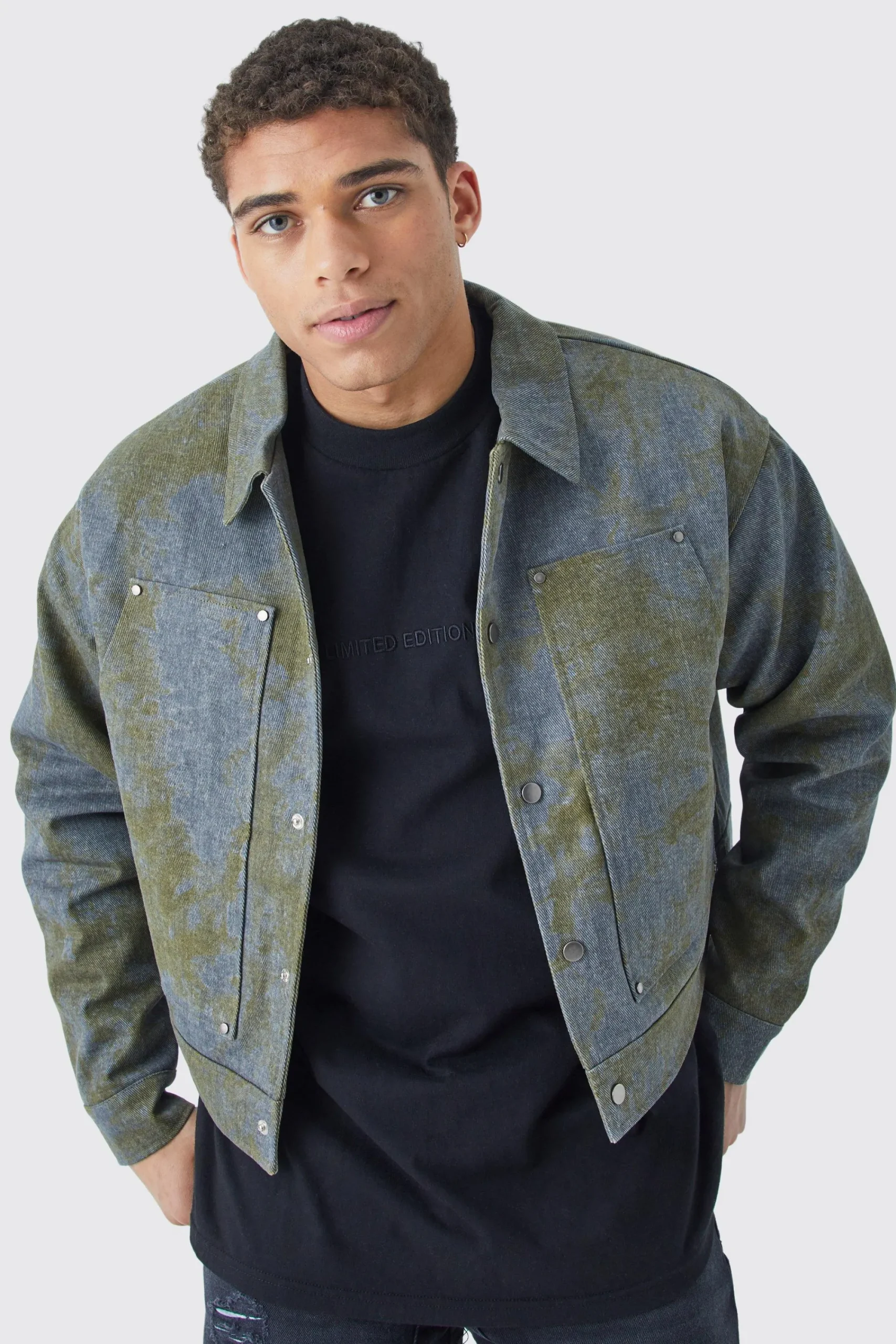boohooMAN Boxy Tie Dye Twill Carpenter Jacket | UK| Coats & Jackets