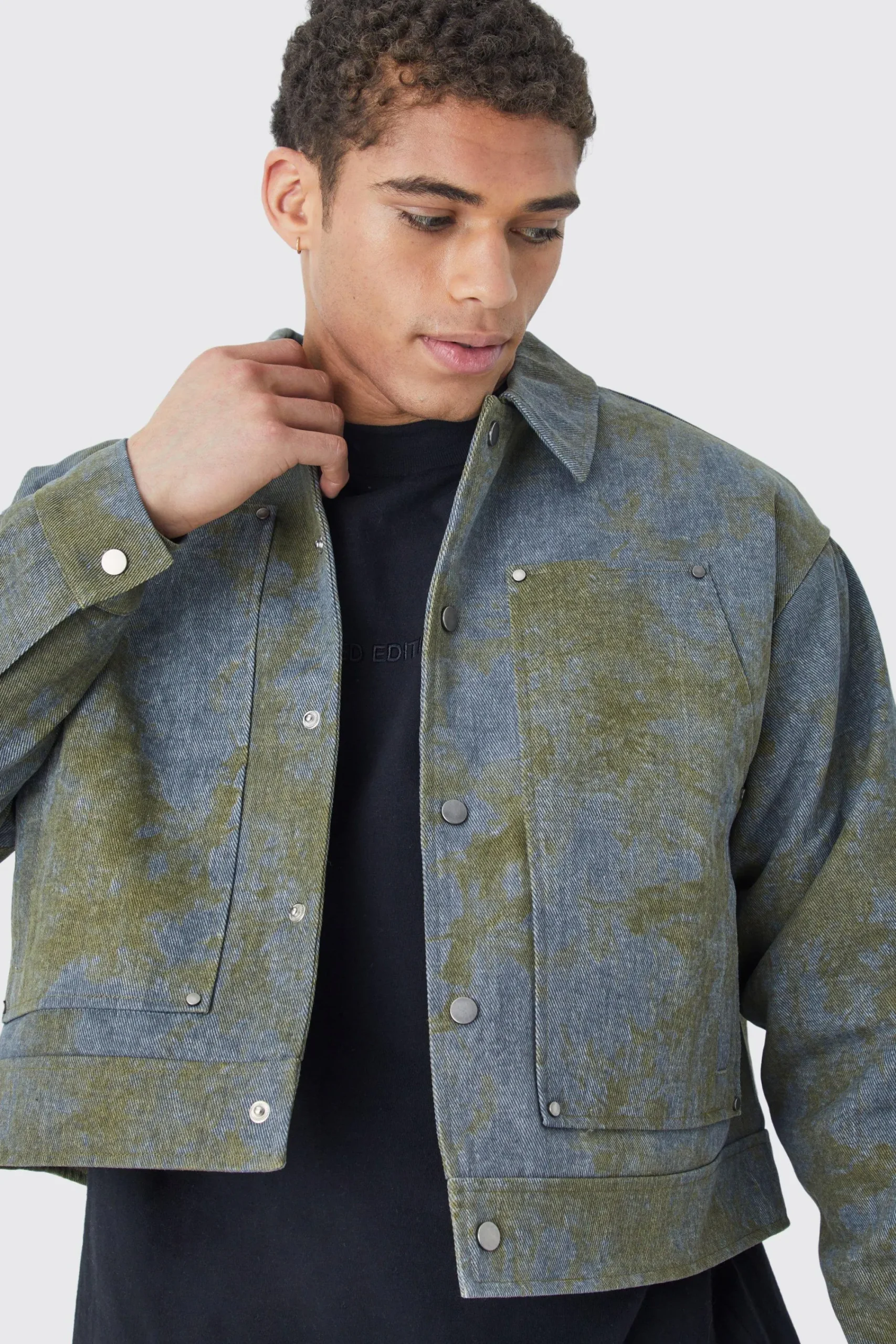 boohooMAN Boxy Tie Dye Twill Carpenter Jacket | UK| Coats & Jackets