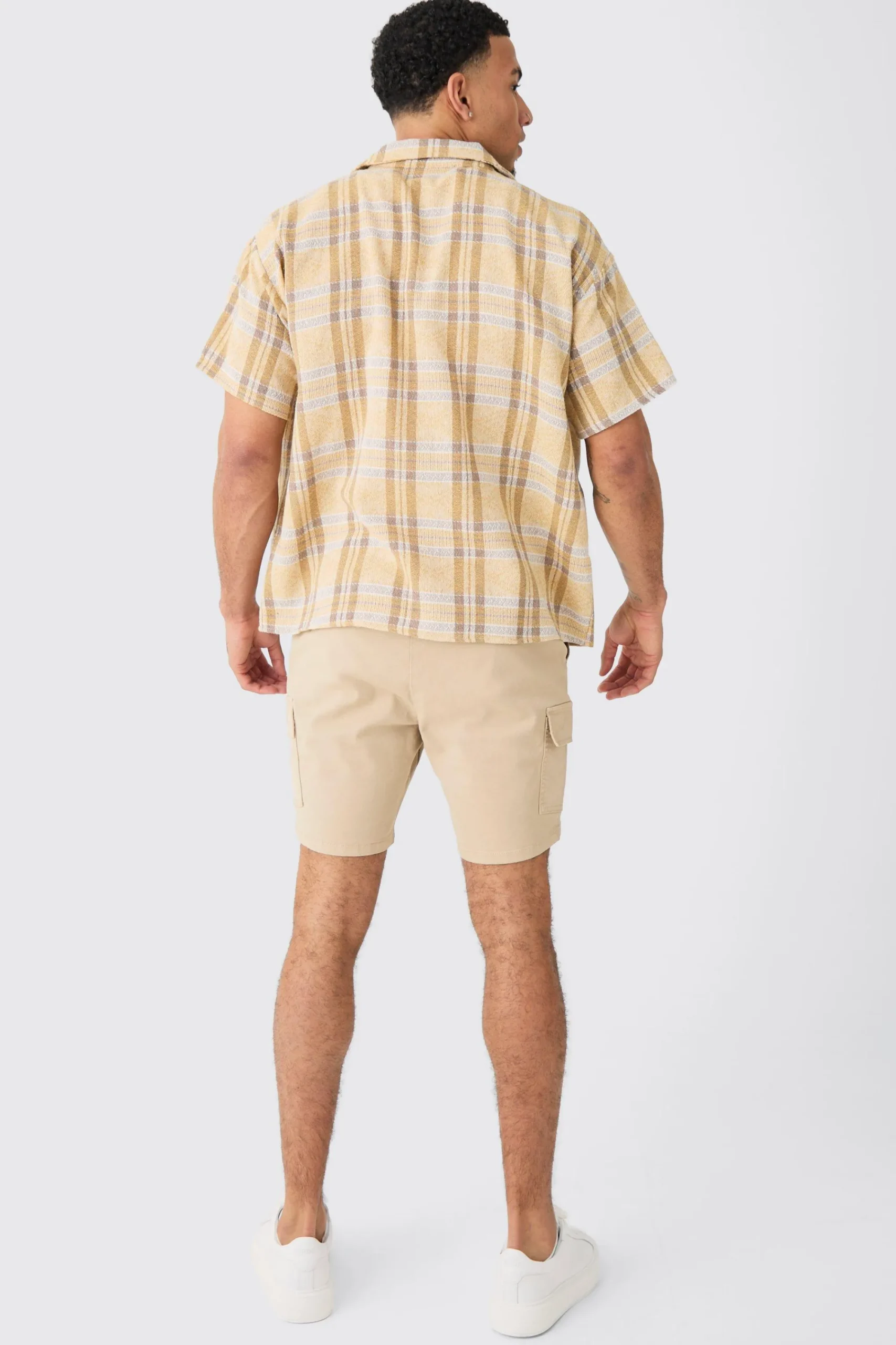 boohooMAN Boxy Tonal Textured Check Shirt | UK| Shirts