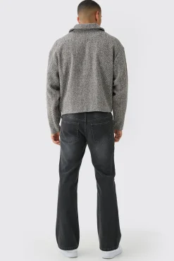 boohooMAN Boxy Tweed Collared Jacket | UK| Coats & Jackets