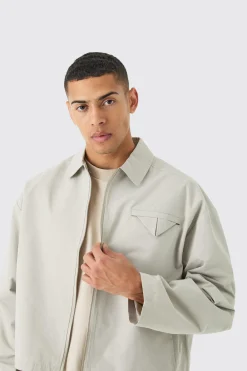 boohooMAN Boxy Twill Harrington Jacket | UK| Coats & Jackets