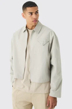 boohooMAN Boxy Twill Harrington Jacket | UK| Coats & Jackets