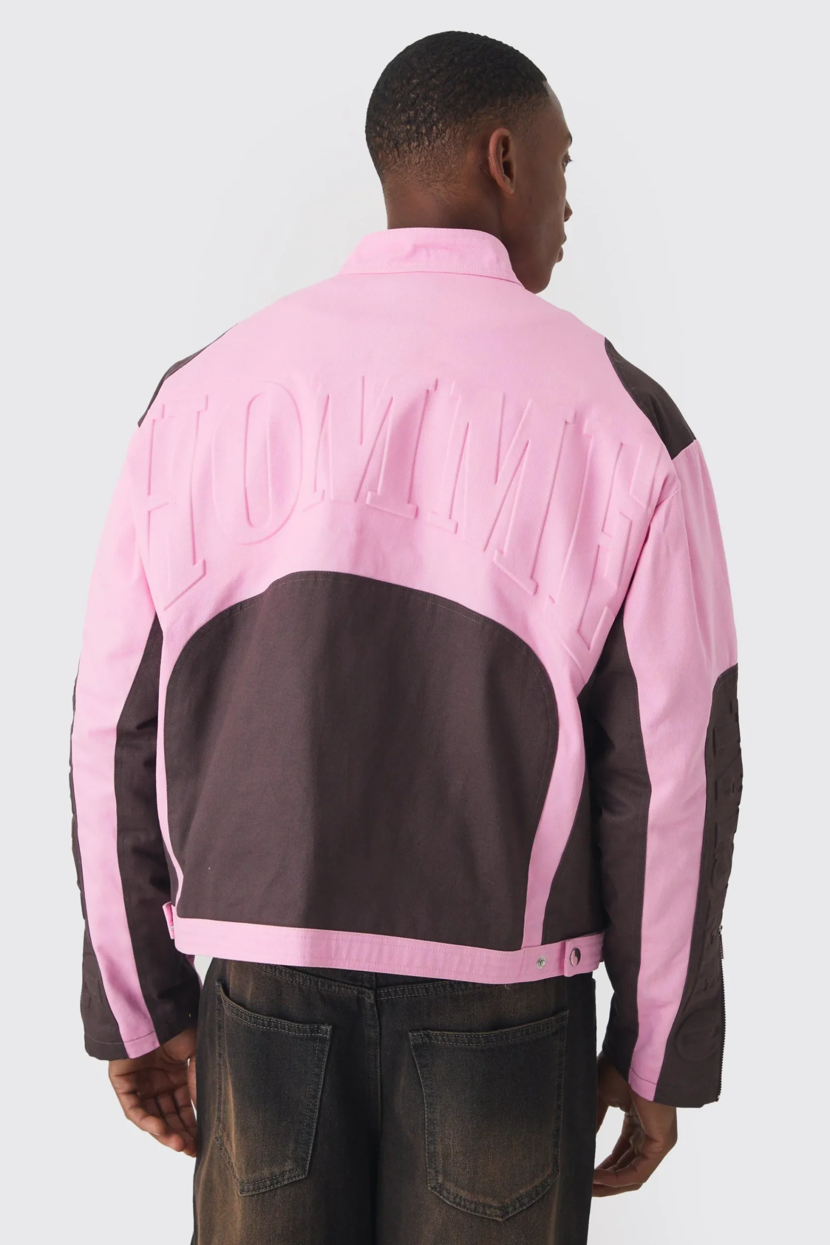 boohooMAN Boxy Twill Homme Moto Jacket In | UK| Coats & Jackets