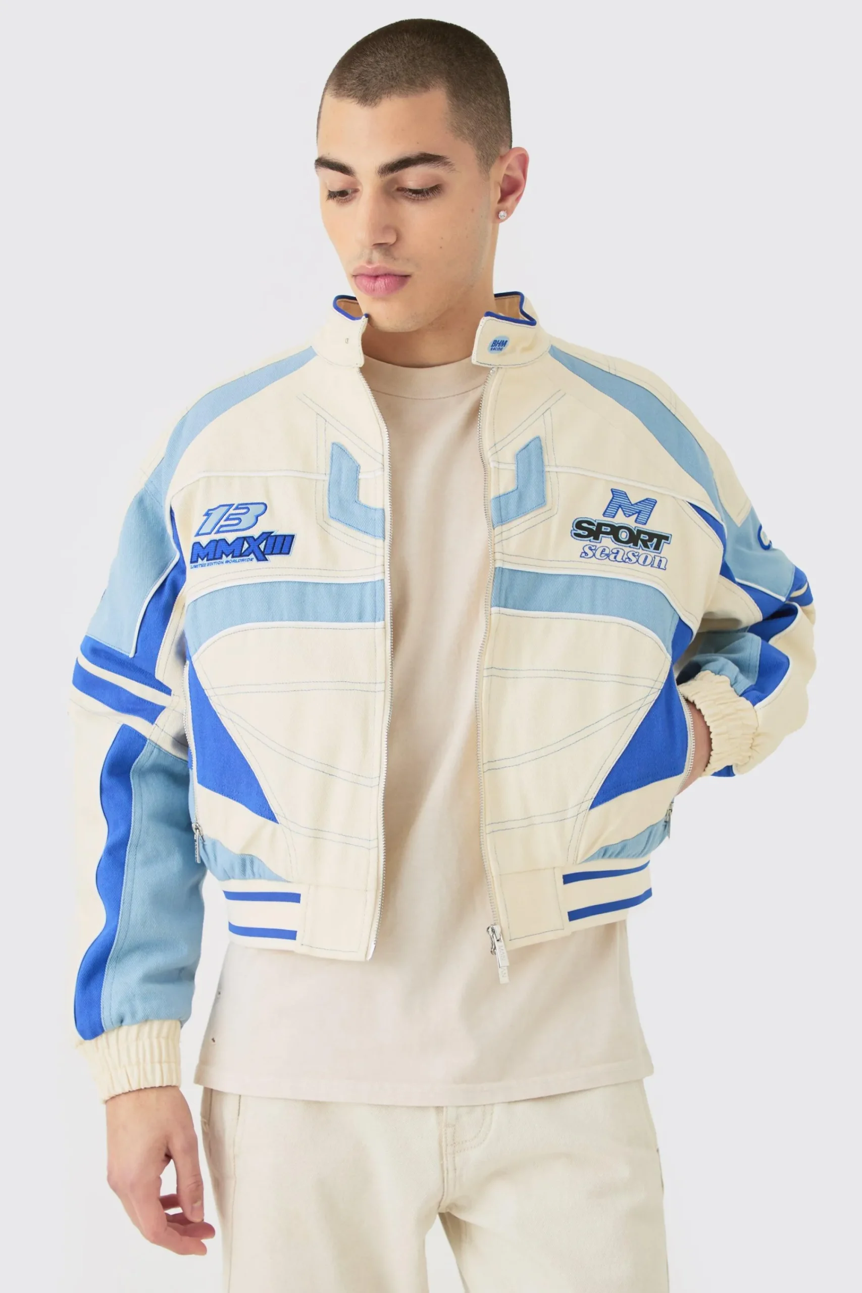 boohooMAN Boxy Twill Moto Jacket | UK| Coats & Jackets