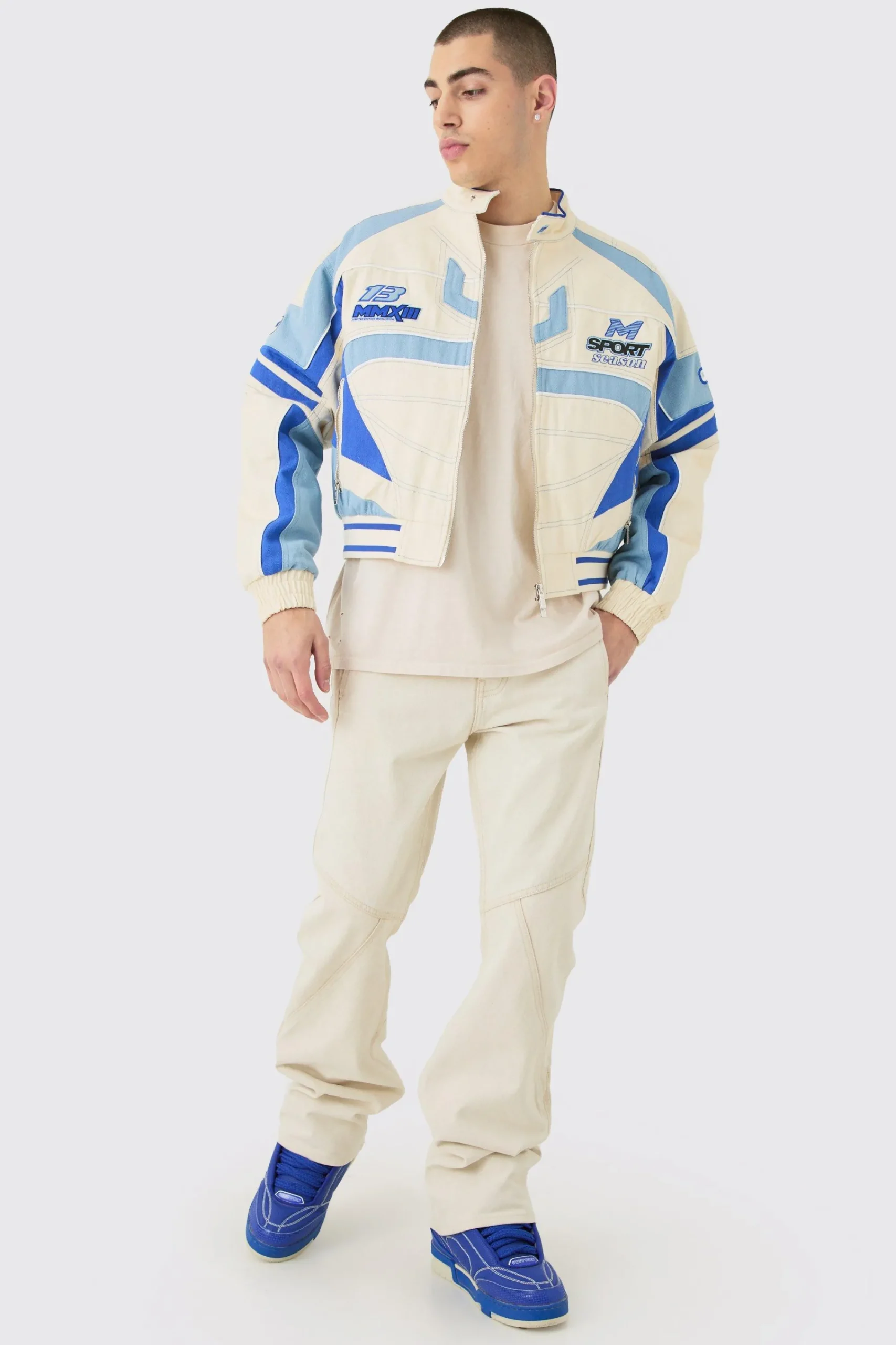 boohooMAN Boxy Twill Moto Jacket | UK| Coats & Jackets