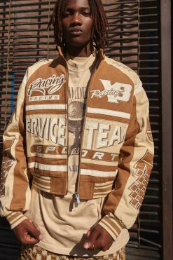 boohooMAN Boxy Twill Multi Badge Moto Jacket | UK| Coats & Jackets