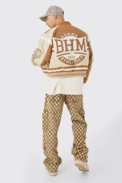 boohooMAN Boxy Twill Multi Badge Moto Jacket | UK| Coats & Jackets