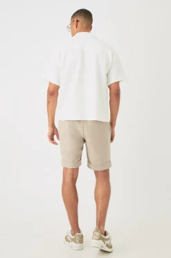 boohooMAN Boxy Twill Revere Collar Shirt In | UK| Shirts