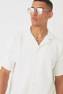 boohooMAN Boxy Twill Revere Collar Shirt In | UK| Shirts