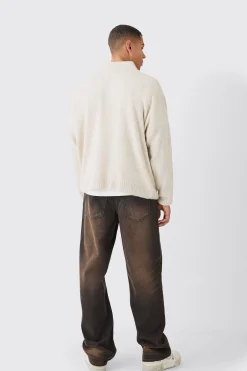 boohooMAN Boxy V Neck Boucle Textured Knit Jumper | UK| Knitwear