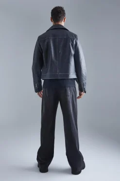 boohooMAN Boxy Vintage Pu Biker Jacket | UK| Coats & Jackets