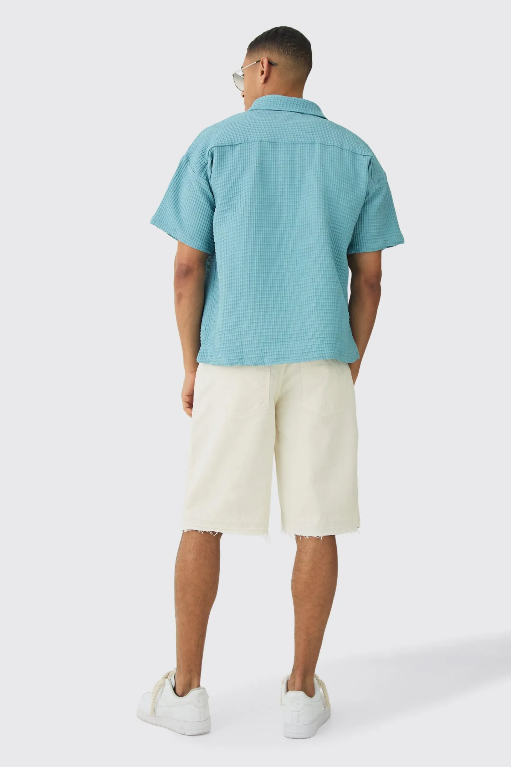 boohooMAN Boxy Waffle Shirt | UK| Shirts