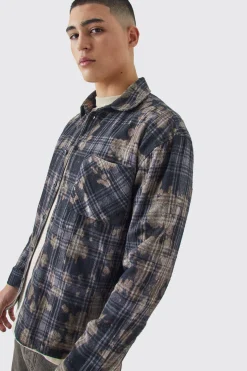 boohooMAN Boxy Washed Checked Shirt | UK| Shirts
