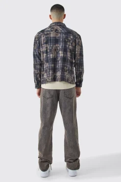 boohooMAN Boxy Washed Checked Shirt | UK| Shirts