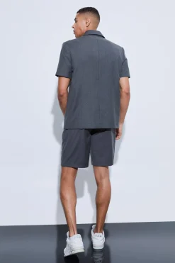 boohooMAN Boxy Zip Detail Short Sleeve Blazer | UK| Suits & Tailoring