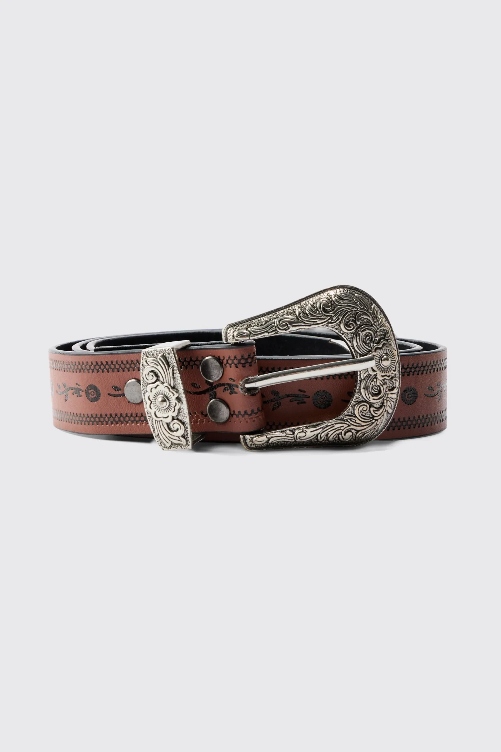 boohooMAN Western Embossed Belt | UK| Belts