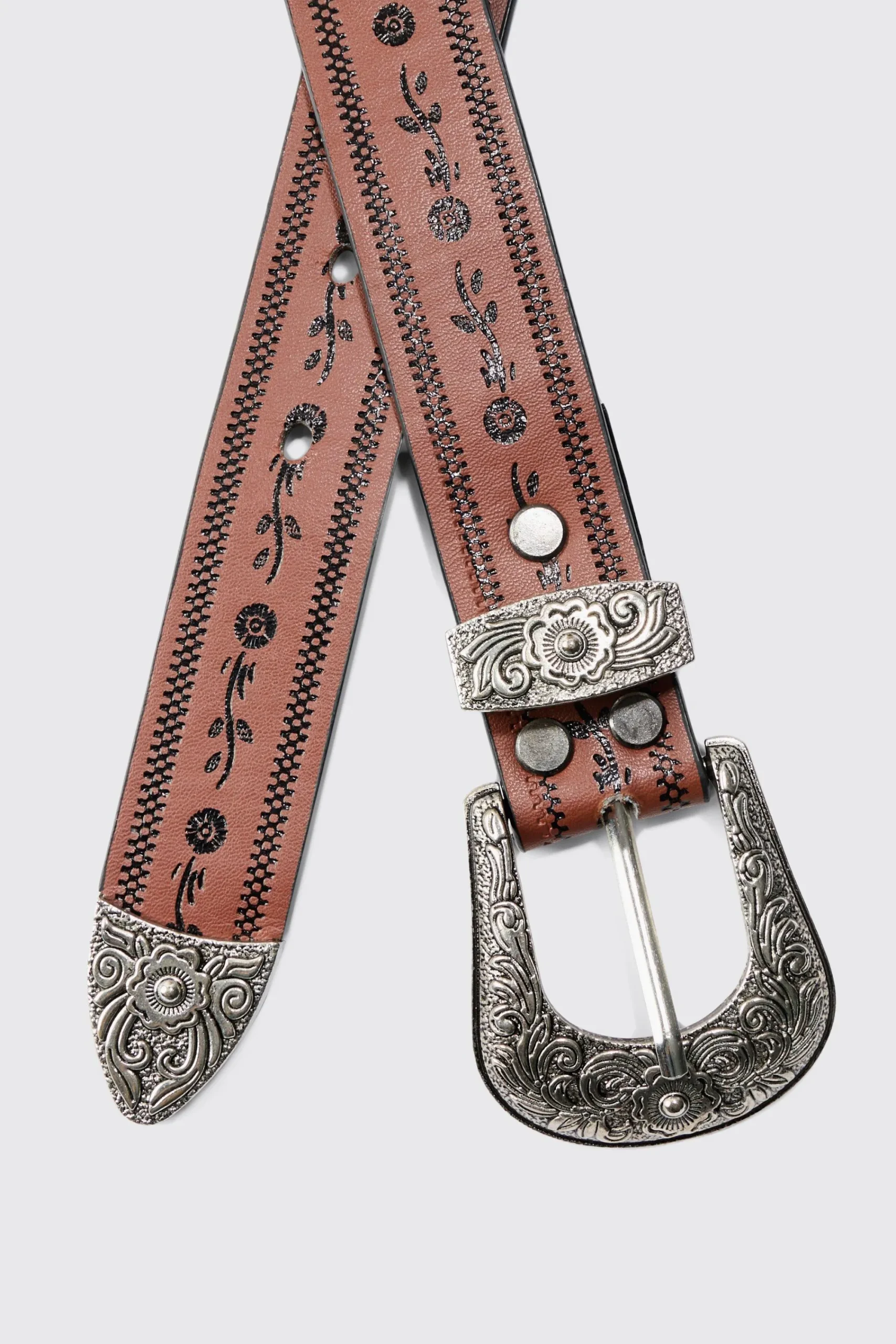 boohooMAN Western Embossed Belt | UK| Belts
