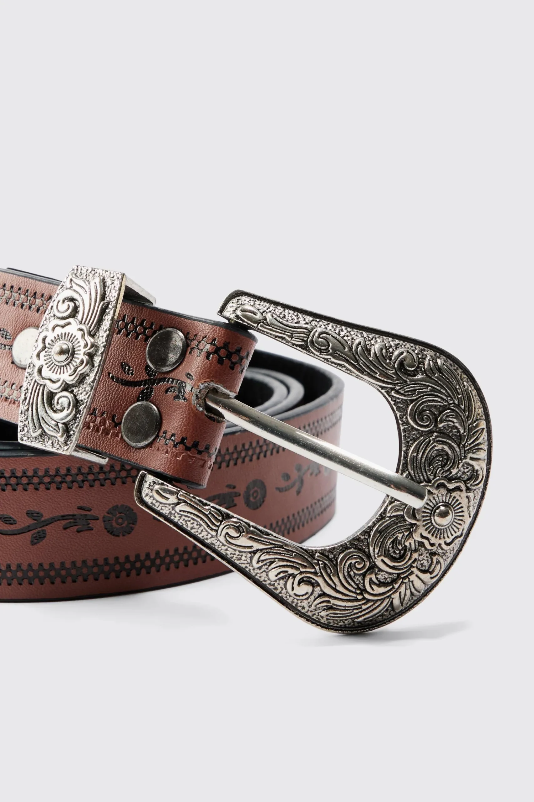 boohooMAN Western Embossed Belt | UK| Belts