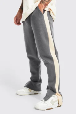 boohooMAN Brushed Panelled Split Hem Jogger | UK| Trousers|Joggers