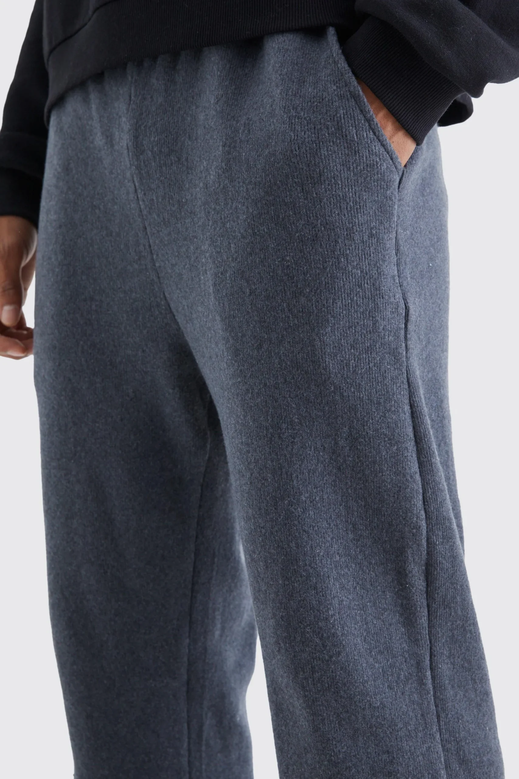boohooMAN Brushed Rib Ottoman Relaxed Split Hem Jogger | UK| Trousers|Joggers