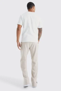 boohooMAN Brushed Rib Ottoman Relaxed Split Hem Jogger | UK| Trousers|Joggers