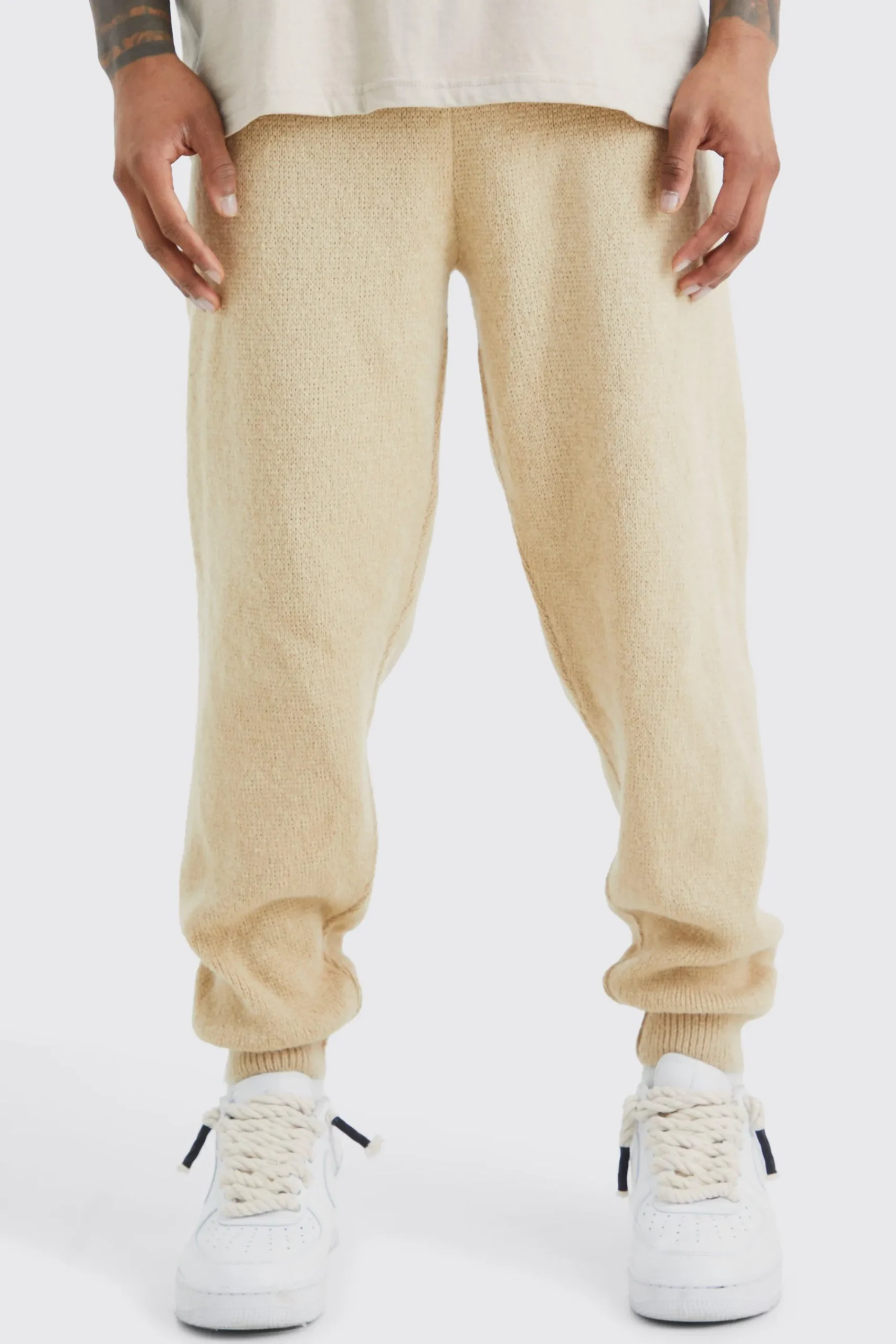 boohooMAN Brushed Ribbed Knitted Joggers | UK| Tracksuits