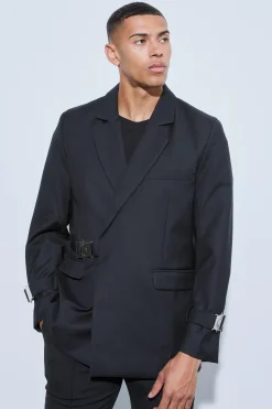 boohooMAN Buckle Chest & Cuff Relaxed Fit Suit Jacket | UK| Suits & Tailoring|Shorts