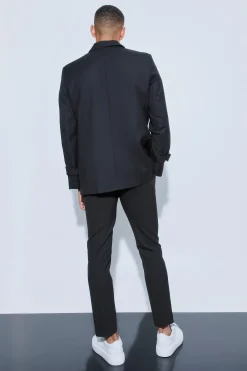 boohooMAN Buckle Chest & Cuff Relaxed Fit Suit Jacket | UK| Suits & Tailoring|Shorts