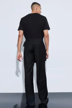 boohooMAN Buckle Kilt Overlay Wide Leg Trousers | UK| Suits & Tailoring