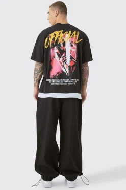 boohooMAN Bungee Waist Twill Parachute Pants | UK| Trousers|Cargos