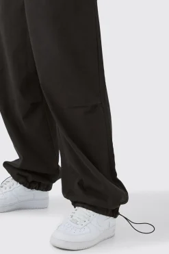 boohooMAN Bungee Waist Twill Parachute Pants | UK| Trousers|Cargos