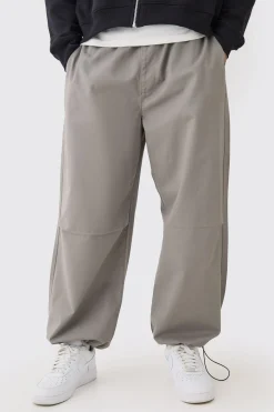 boohooMAN Bungee Waist Twill Parachute Pants | UK| Trousers|Cargos
