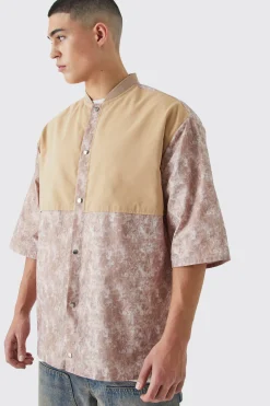 boohooMAN Camo Dropped Shoulder Ribbed Neck Shirt | UK| Shirts