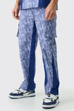 boohooMAN Camo Fixed Waist Gusset Relaxed Trouser | UK| Trousers