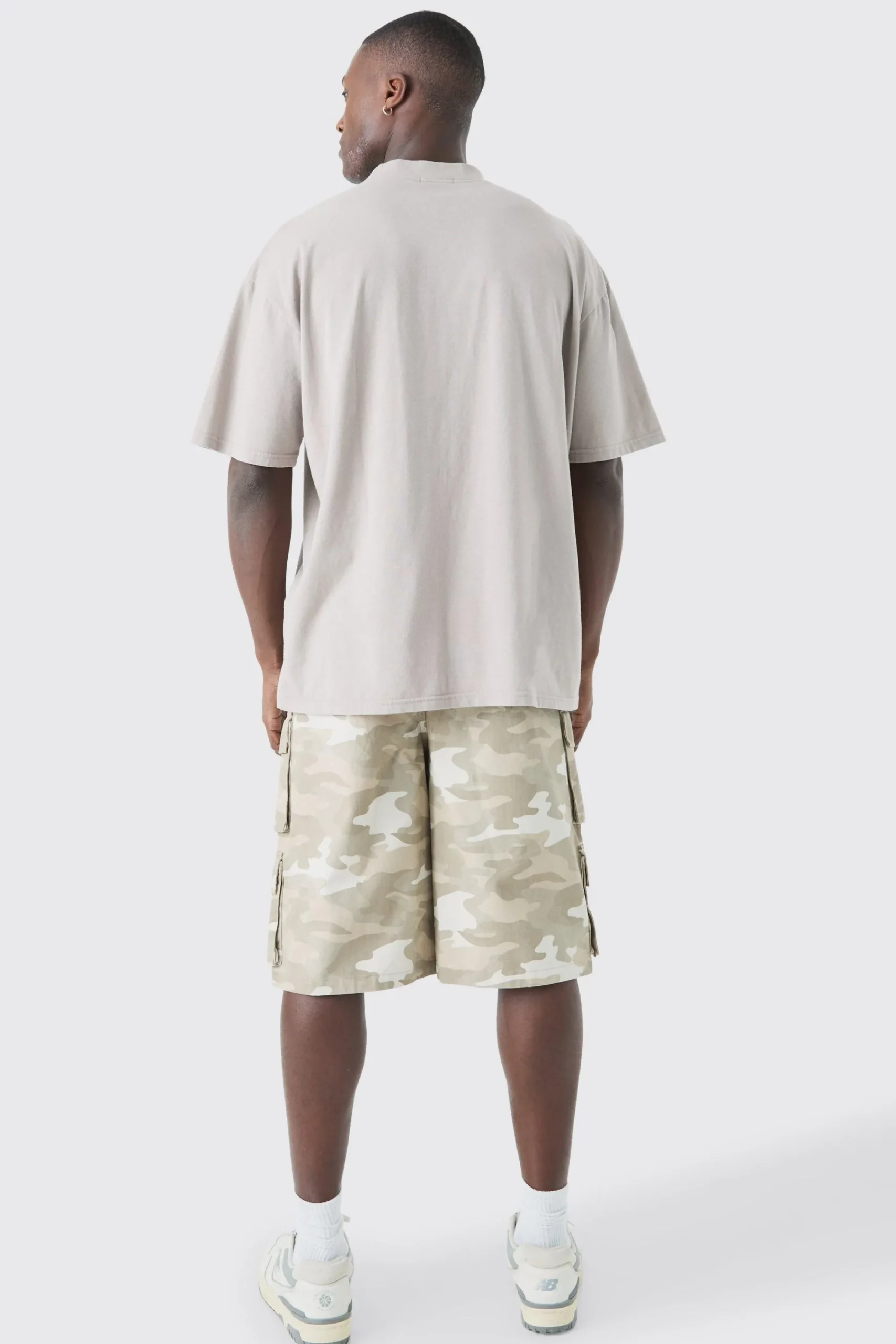 boohooMAN Camo Fixed Waist Multi Cargo Pocket Jorts | UK| Shorts