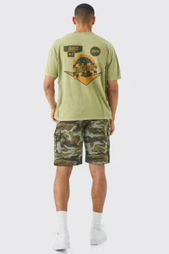 boohooMAN Camo Fixed Waist Relaxed Cargo Shorts | UK| Shorts