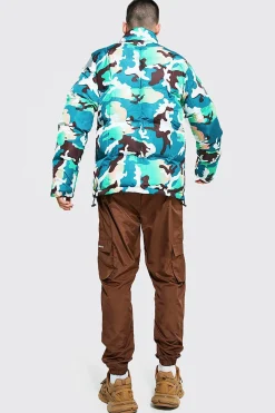 boohooMAN Camo Funnel Neck Puffer | UK| Coats & Jackets