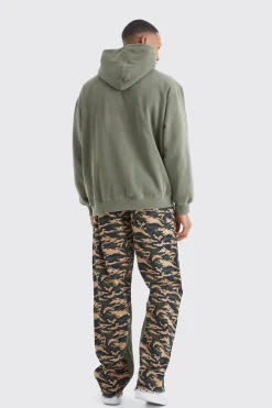 boohooMAN Camo Gusset Detail Applique Flared Trousers | UK| Trousers