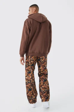 boohooMAN Camo Gusset Detail Official Applique Flared Trousers | UK| Trousers