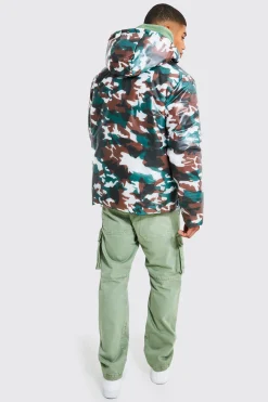 boohooMAN Camo Transparent Puffer | UK| Coats & Jackets